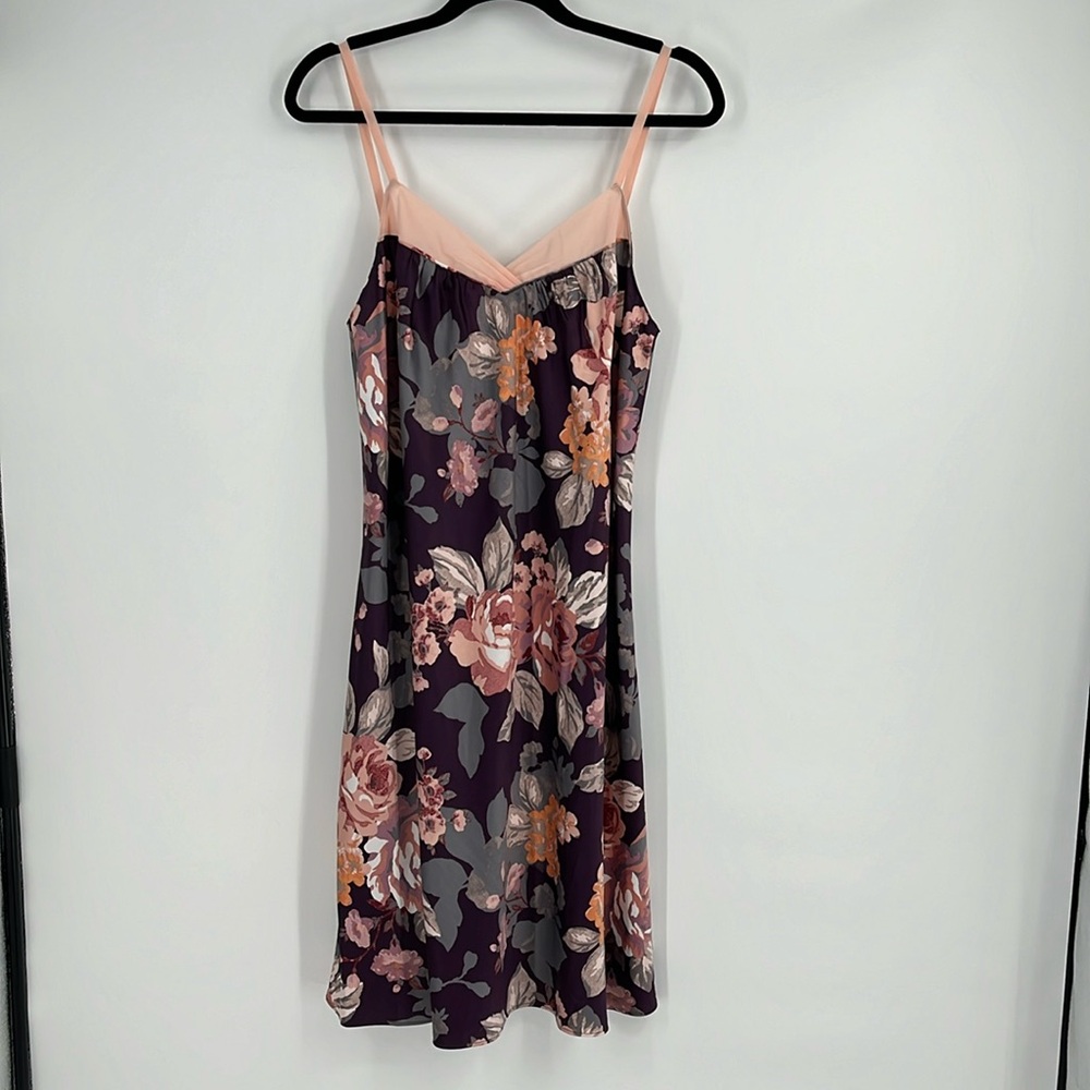 NWT Vintage Cabernet by Sleep Sense Blackberry Floral Slip Sleepwear Small